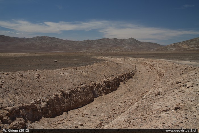 Linea ferrea en el desierto de Atacama, cerca Taltal