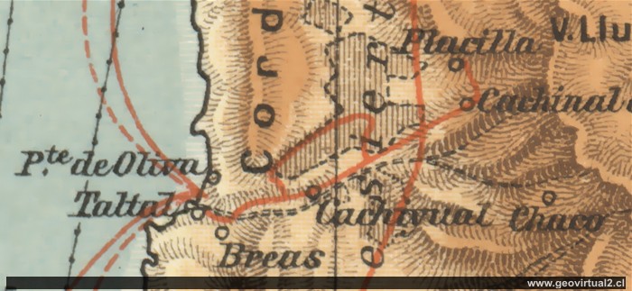 Carta de Stange 1914: Ferrocarril de Taltal