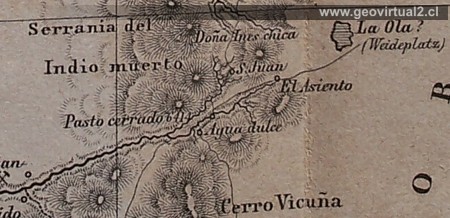 Karte von Philippi,Vicuña - Asientos, la Ola - Atacama, Chile