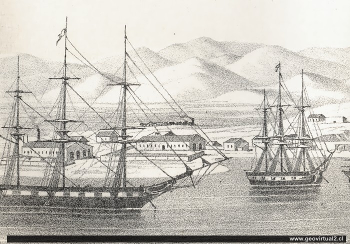 Parte del dibujo de Caldera de Gilliss en 1852