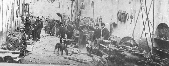 Eisenbahnausbesserungswerk in Caldera, Atacama Region Chile um 1923