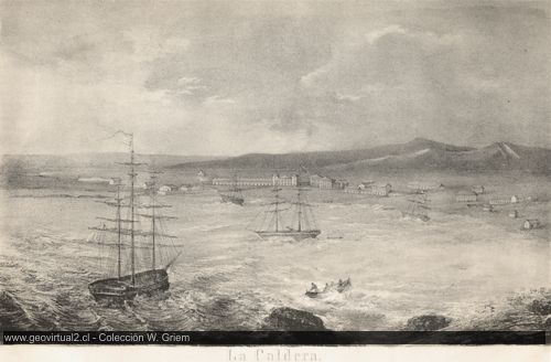 Caldera en 1853 - Ilustración de Philippi