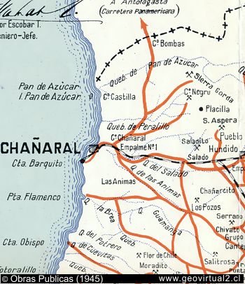 mapa de Chañaral 1945