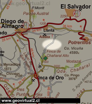 Carta del sector Pampa del Inca - cerca Diego de Almagro