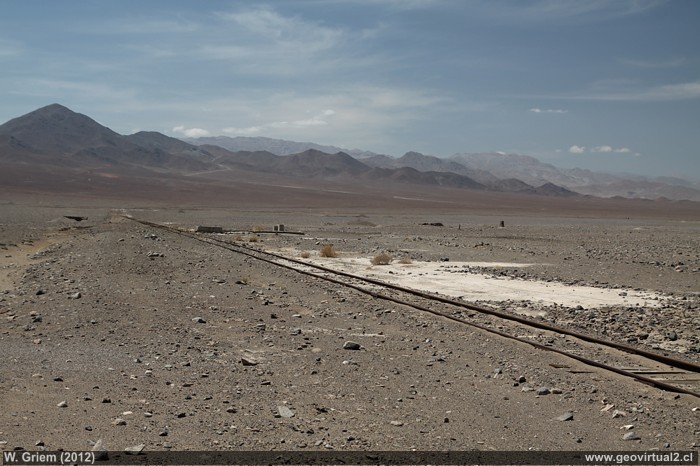 View of Llano San Pedro from the former railway station in Serrano, Region of Atacama - Chile.