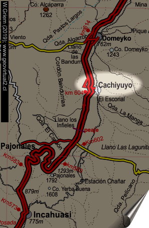Mapa de Cachiyuyo y sus alrededores
