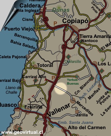 Karte vom Bereich Algarrobal