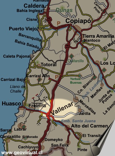 Lagekarte von Vallenar