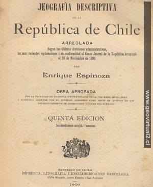 Libro de Enrique Espinoza: Jeografía descriptiva