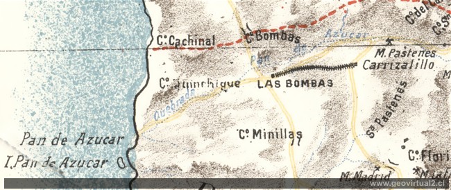 Carta del ferrocarril Bombas a Carrizalillo 1906