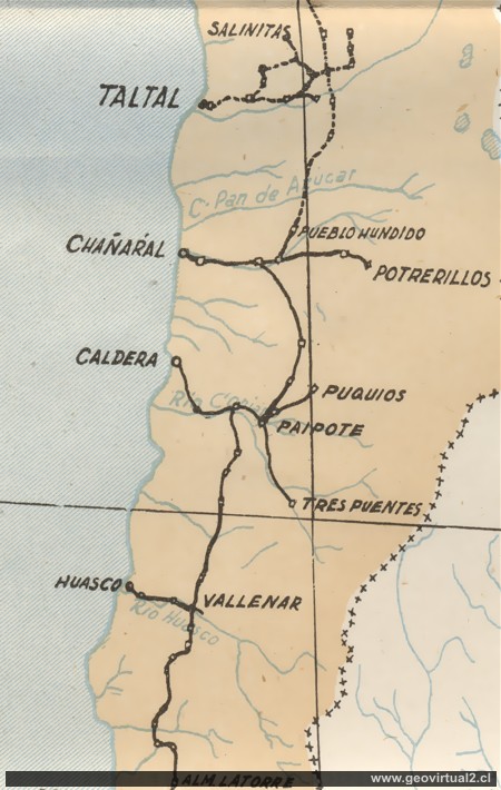 Carta ferrocarril en 1943