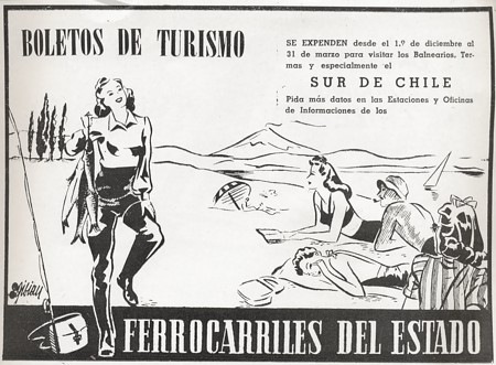 Comercial de 1943 del Ferrocarril de Estado - Chile