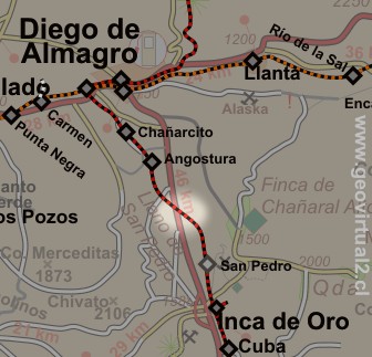Mapa FFCC del sector Llano San Pedro