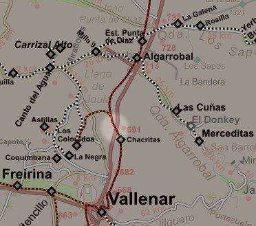 Carta ubicación intersección ffcc con Panamericana en Chacritas