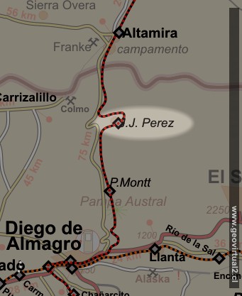 Carta de la linea ferrea a Altamira, Joaquin Perez - desierto de Atacama