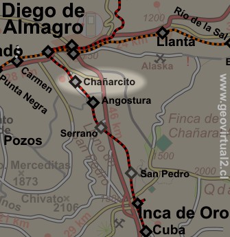 Mapa de Chañarcito - FFCC de la Region Atacama