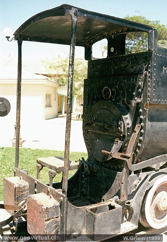 Locomotora Black Hawtorn 895 de 1887 en Copiapó, Chile