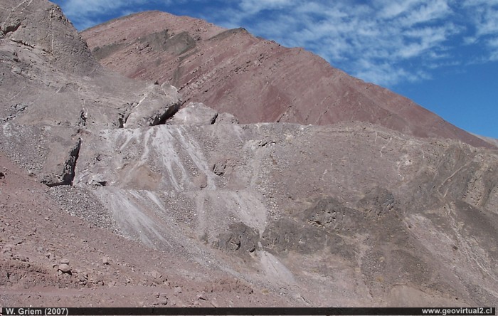 Baryt oder Schwerspatgänge in der Atacama-Wüste bei Copiapó, Chile