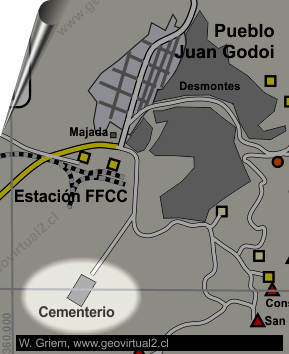 Mapa cementerio Juan Godoy en Atacama, Chile
