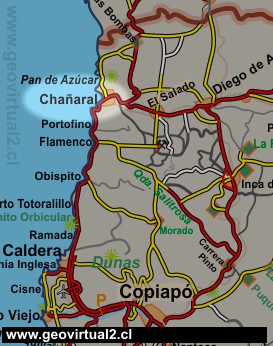 Carta de la ubicación de Chañaral