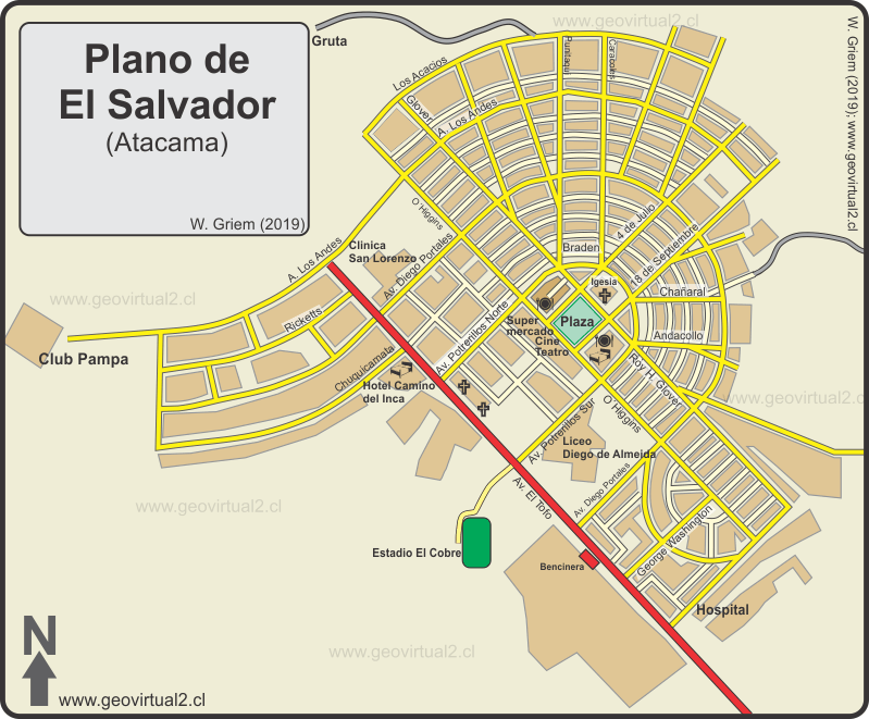 Stadtplan von El Salvador, Chile