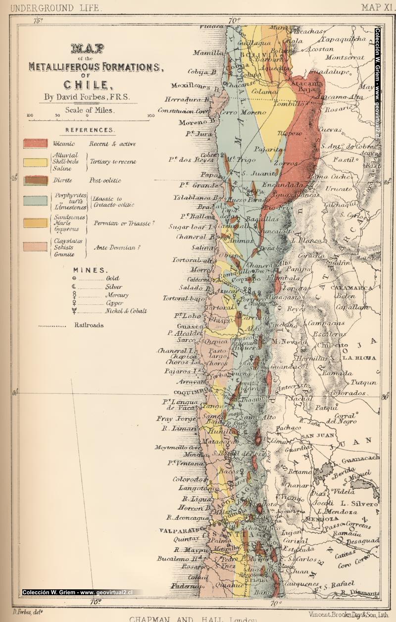 Carta geología de Chile, 1867