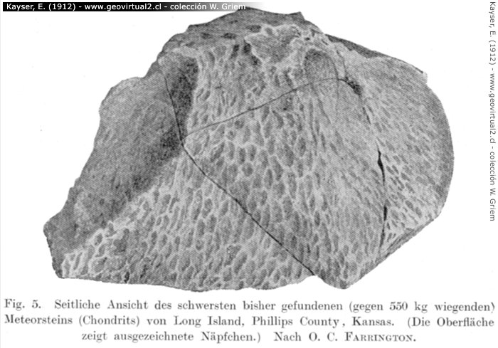 Chondrito - meteorito de Estados Unidos en Kayser