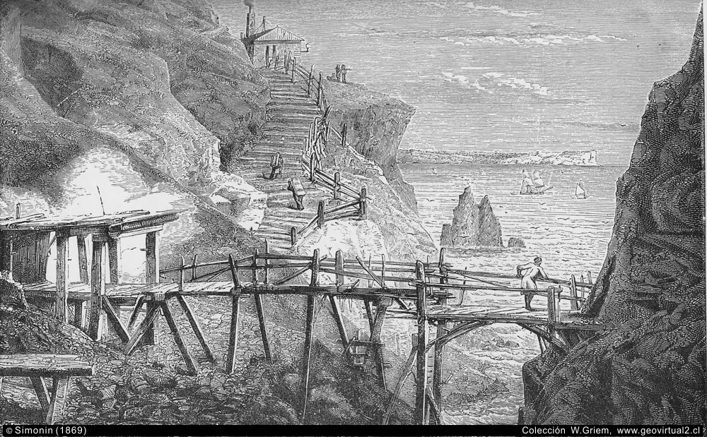 Kupfer- Zinn Mine in Cornwall (Simonin, 1867)