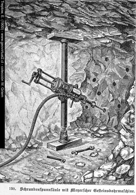 Emil Treptow (1900): Gesteinsbohrer in der Mine
