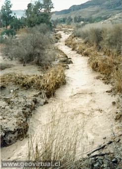 Río Copiapó en Atacama con agua en 1997