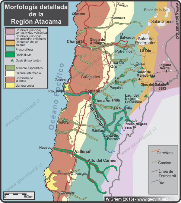 Morfología detallade de la Región de Atacama - Chile