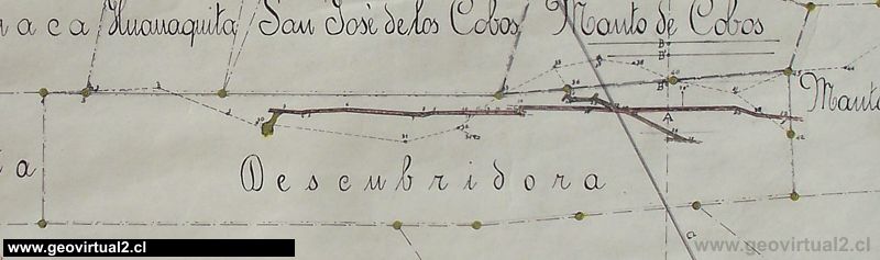 Mapa de la mina Descubridora de Chañarcillo