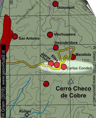 Mapa del sector mina Condell