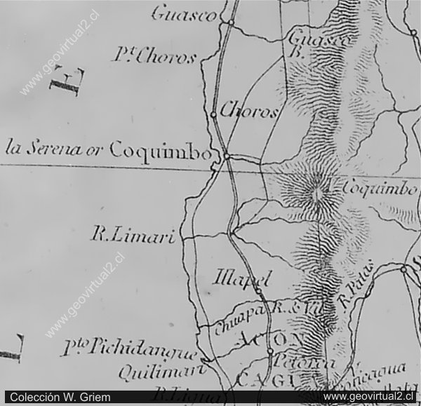 Mapas históricos de Coquimbo: Darwin, 1835