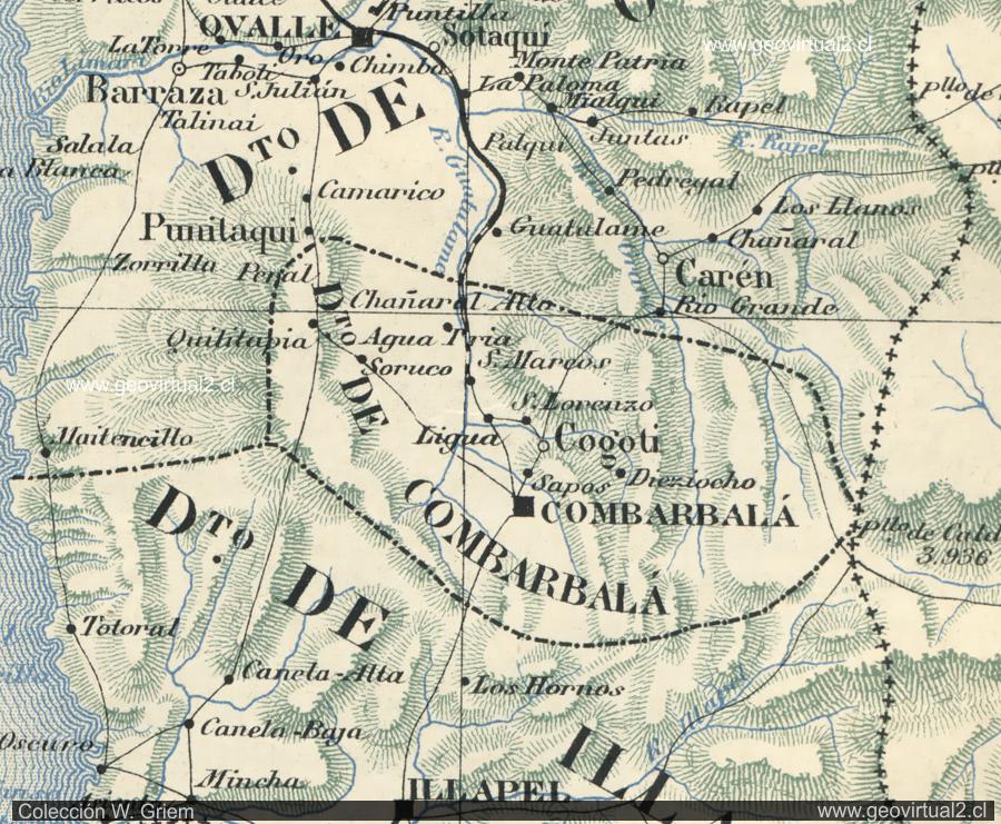 Mapa de Espinoza 1903: Combarbala en detalle