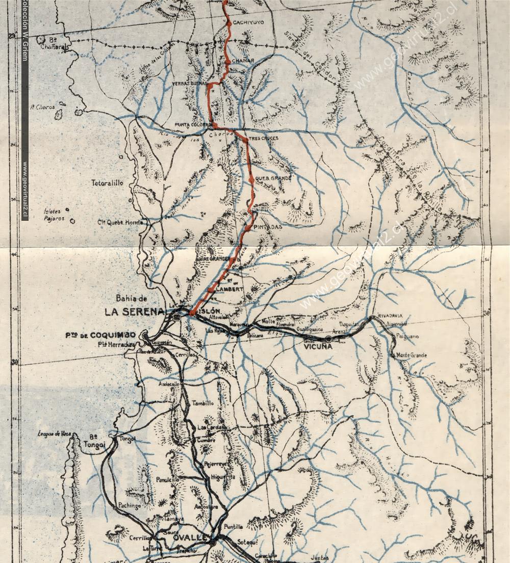 Mapa de Marin 1914: Región de Coquimbo, Chile