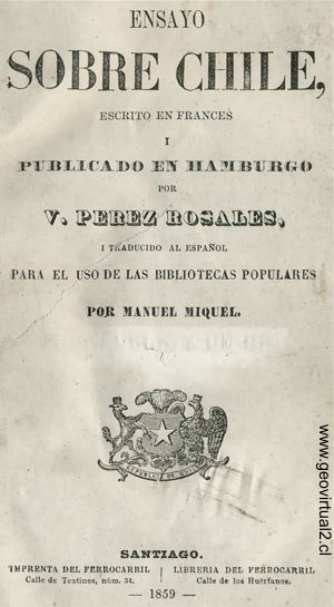 Perez Rosales (1859): Ensayos sobre Chile