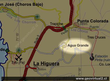 Mapa de Agua Grande, Región de Coquimbo, Chile