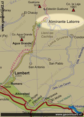 Mapa almirante Latorre en la Region Coquimbo