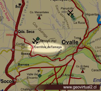 Mapa de Cerrillos de Tamaya, Chile